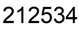 Number 212534 black image