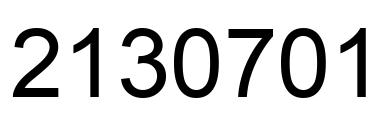 Number 2130701 black image