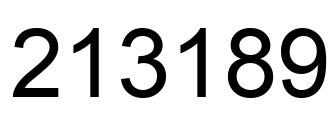 Number 213189 black image