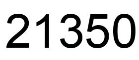 Number 21350 black image