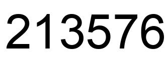 Number 213576 black image