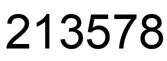 Number 213578 black image
