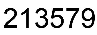 Number 213579 black image