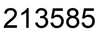 Number 213585 black image