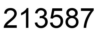 Number 213587 black image