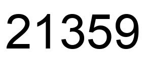 Number 21359 black image
