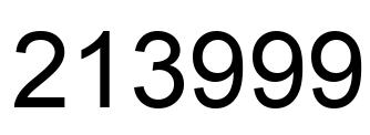Number 213999 black image