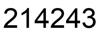 Number 214243 black image