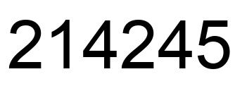 Number 214245 black image