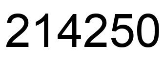 Number 214250 black image