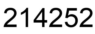 Number 214252 black image