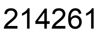 Number 214261 black image