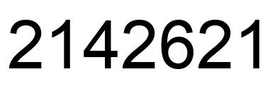 Number 2142621 black image