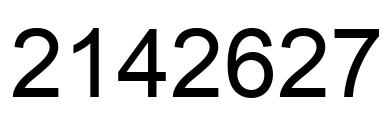 Number 2142627 black image