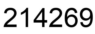 Number 214269 black image