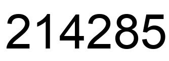 Number 214285 black image