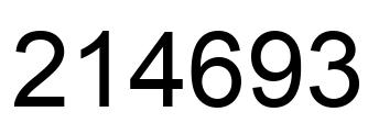 Number 214693 black image