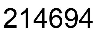 Number 214694 black image