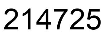 Number 214725 black image