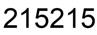 Number 215215 black image