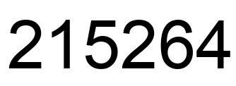 Number 215264 black image