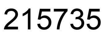 Number 215735 black image