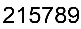 Number 215789 black image