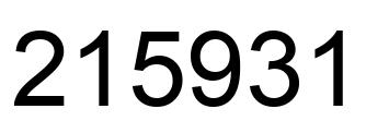 Number 215931 black image