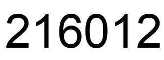 Number 216012 black image