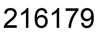 Number 216179 black image