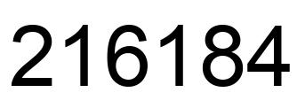 Number 216184 black image