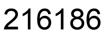Number 216186 black image