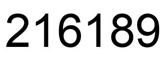 Number 216189 black image
