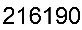 Number 216190 black image