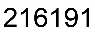 Number 216191 black image