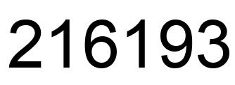 Number 216193 black image