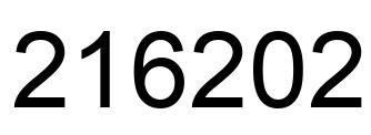 Number 216202 black image