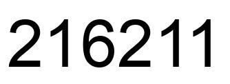 Number 216211 black image