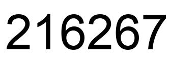 Número 216267 imagen negro