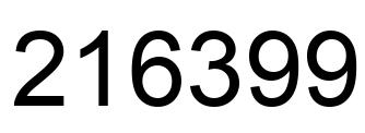 Number 216399 black image