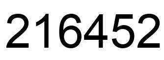 Number 216452 black image