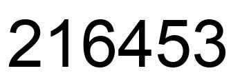 Number 216453 black image
