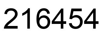 Number 216454 black image