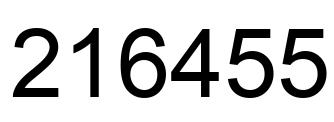 Number 216455 black image