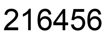 Number 216456 black image