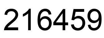 Number 216459 black image