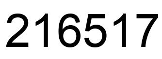 Number 216517 black image