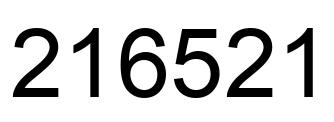 Number 216521 black image