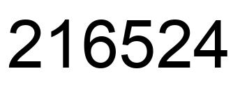 Number 216524 black image