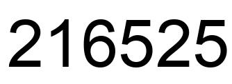 Number 216525 black image